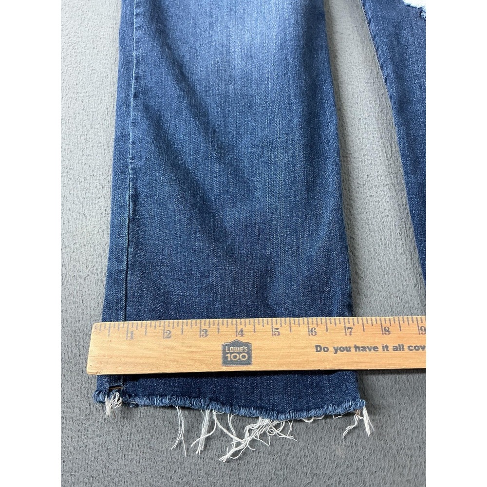 Hudson Jeans Womens 29 Blue Wide-Leg Relaxed Distressed Fringe 28 Inseam - Picture 4 of 10